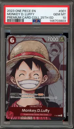 One Piece CCG Monkey.D.Luffy Premium Card Coll. 25th Ed P-001 PSA 10 Gem Mint - Image 1