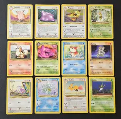 Vintage Pokemon Card Lot (12 Cards) Clefable, Ditto Holo, Pidgeot Holo, Dark Muk - Image 1