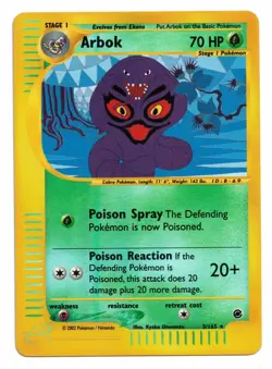 Pokemon Card: Arbok REVERSE HOLO 3/165 Expedition Set Rare! NM - Image 1