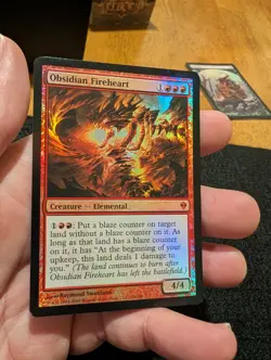 Magic: The Gathering Obsidian Fireheart Foil Red Rare 4/4 - Image 1