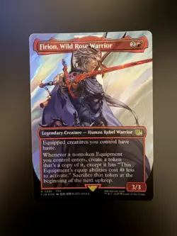 MTG Final Fantasy English Firion, Wild Rose Warrior Borderless 0531 Surge Foil - Image 1