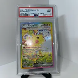 2024 POKEMON SSP EN-SURGING SPARKS SPECIAL ILLUSTRATION RARE PIKACHU EX PSA 9 - Image 1
