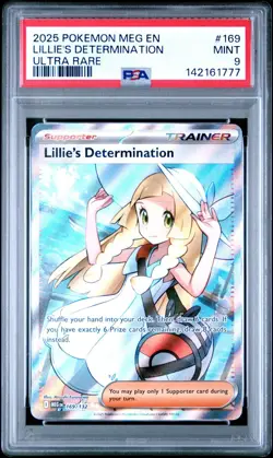 Lillie's Determination #169/236 Pokemon 2025 Mega Evolution PSA 9 Full Art - Image 1