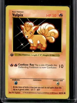 1999 Pokemon 1st Edition Vulpix #68/102 - Image 1