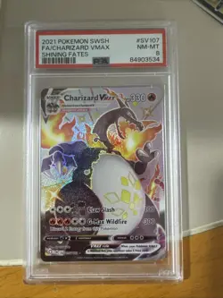 Pokemon TCG Charizard VMAX Holo Ultra Rare Card Shining Fates SV107/SV122 PSA 8 - Image 1