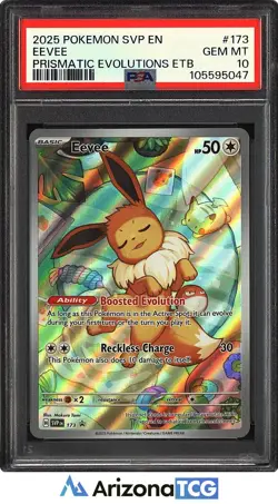 Pokemon 2025 Eevee 173 Holo Prismatic Evolutions ETB GEM MINT PSA 10 - Image 1