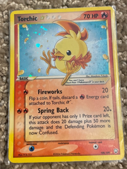 2004 POKEMON EX TEAM ROCKET RETURNS GOLD STAR #108 TORCHIC-HOLO PSA 1 - Image 1