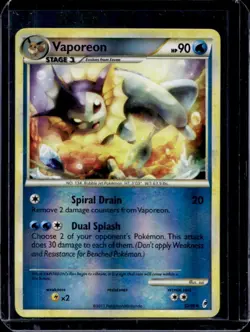 2011 Pokemon Call of Legends Vaporeon Reverse Holo #52/95 - Image 1