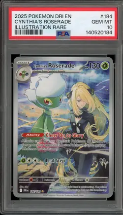 Pokemon Cynthia's Roserade Destined Rivals Illustration Rare #184 PSA 10 - Image 1