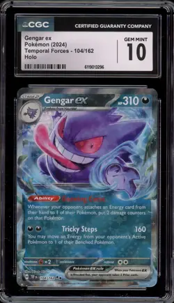 Pokemon Gengar ex Temporal Forces Double Rare #104 CGC 10 Gem Mint - Image 1