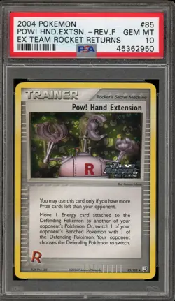 Pokemon Pow! Hand Extension EX Team Rocket Returns Reverse Holo #85 PSA 10 - Image 1
