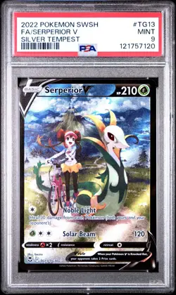 2022 POKEMON SWORD & SHIELD SILVER TEMPEST #TG13 FULL ART/SERPERIOR V PSA 9 - Image 1