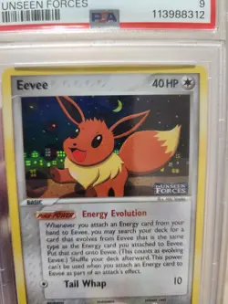 Pokemon Eevee 2005 EX Unseen Forces Reverse Holo Rare 55/115 PSA 9 Mint - Image 2