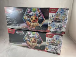 (LOT OF 2) Pokemon Prismatic Evolutions Sam’s Club Surprise Box + Booster Bundle - Image 1