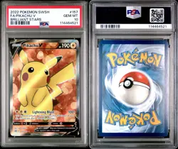 2022 POKEMON SWORD & SHIELD BRILLIANT STARS #157 PIKACHU V BRILLIANT STARS PSA10 - Image 3