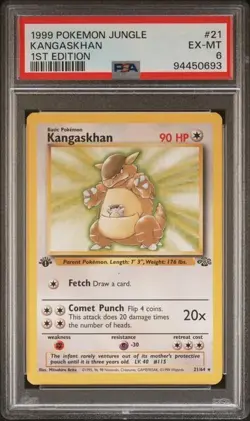 1999 Pokemon Kangaskhan 21/64 Jungle 1st Edition PSA 6 - Image 1
