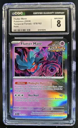 2024 Pokemon Temporal Forces Flutter Mane Holo #078/162 CGC 8 - Image 1