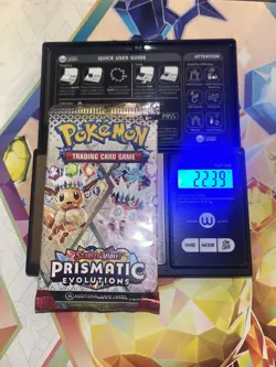 EXTREMELY HEAVY! 22.39g Prismatic Evolutions Pokemon Sealed Booster Pack New - Image 1
