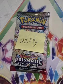 EXTREMELY HEAVY! 22.39g Prismatic Evolutions Pokemon Sealed Booster Pack New - Image 2