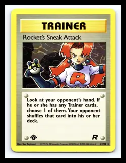 💥 Rocket's Sneak Attack 1st Edition # 72/82 Pokemon Team Rocket Set Vintage - Image 1