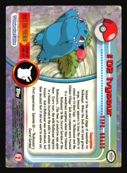 Ivysaur #2 Pokemon 1999 Topps TV - Image 2