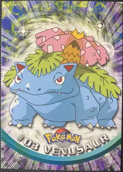 Pokemon Topps Venusaur #03 Non Holo Red Logo - Image 1