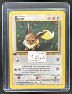 2000 Pokemon Team Rocket First Edition Eevee #55/82 - Image 1