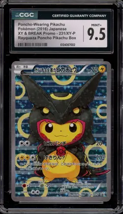 Pokemon Poncho-Wearing Pikachu Rayquaza Japanese Full Art Promo 231/XY-P CGC 9.5 - Image 1