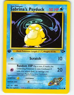 Sabrina's Psyduck - 1st Edition - 99/132 Gym Challenge - Pokemon TCG - 2000 - Image 1