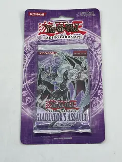 YuGiOh TCG Gladiator's Assault Blister Booster Pack - 1st Edition Factory Sealed - Image 2