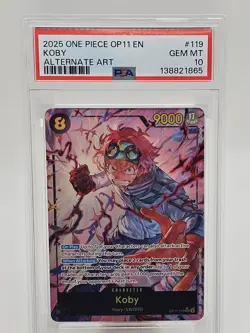2025 One Piece OP11 Koby SEC Alternate Art PSA 10 - Image 1