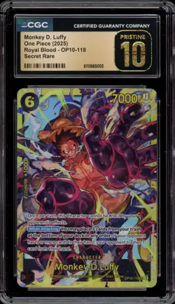 One Piece CCG Monkey.D.Luffy Royal Blood Secret Rare OP10-118 CGC 10 Pristine - Image 1