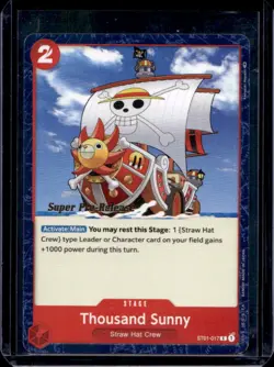 2022 One Piece Super Pre-Release Thousand Sunny Character #ST01-017 - Image 1