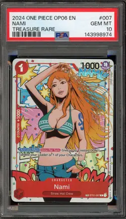 One Piece CCG Nami Treasure Rare ST01-007 PSA 10 Gem Mint - Image 1
