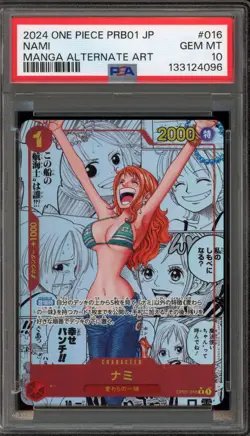 One Piece CCG Nami PRB01 Japanese Manga Alternate Art OP01-016 PSA 10 Gem Mint - Image 1