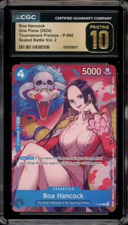 One Piece CCG Boa Hancock Sealed Battle Vol. 2 TNMT Promo P-066 CGC 10 Pristine - Image 1