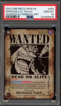 One Piece CCG Marshall.D.Teach Wanted Alternate Art OP09-093 PSA 10 Gem Mint - Image 1