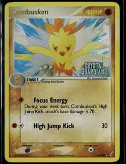 Combusken 16/100 Reverse Holo Rare Crystal Guardians LP Pokemon Card - Image 1