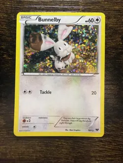 Pokemon TCG Bunnelby McDonald's 2014 Promo Holo Card 10/12 Light Play Condition - Image 1