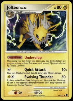 Jolteon 26/111 Rare Rising Rivals LP Pokemon Card - Image 1