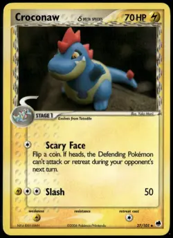 Croconaw 27/101 Uncommon Dragon Frontiers LP Pokemon Card - Image 1
