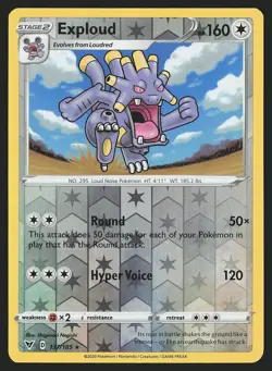 SWSH04: Vivid Voltage Exploud #137/185 Reverse Holo Pokemon Card - Image 1