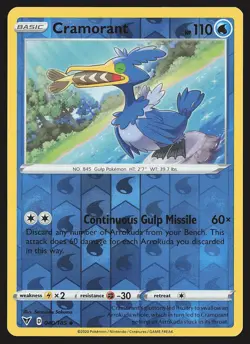 SWSH04: Vivid Voltage Cramorant #040/185 Reverse Holo Pokemon Card - Image 1