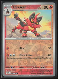 Torracat Common SV05: Temporal Forces 033/162 NM Pokemon Card Reverse Holo - Image 1