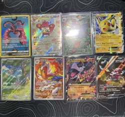 Pokemon TCG 8 Cards Lot . Holo, Foil, Full Art, Promo . Moltres, Pikachu, EX - Image 1