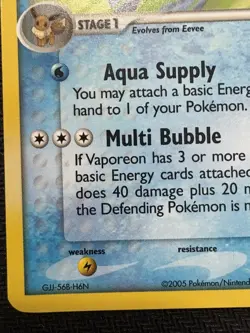 Pokemon TCG Vaporeon EX Unseen Forces 19/115 Reverse Holo Stamped 2005 Card - Image 5