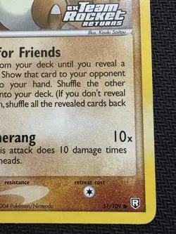 Pokemon TCG Cubone EX Team Rocket Returns Reverse Holo Stamped 51/109 2004 Card - Image 4