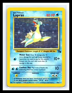 💥 LAPRAS Holo Rare # 10/62 | Fossil Set | Pokemon 1999 TCG Vintage Card - Image 1