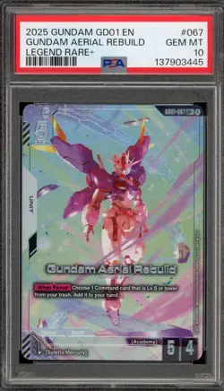 Gundam Card Game Gundam Aerial Rebuild Legend Rare+ GD01-067 PSA 10 Gem Mint - Image 1