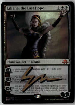 MTG Liliana, the Last Hope Foil 093/205 SDCC 2016 Signed Auto Eric Deschamps - Image 1
